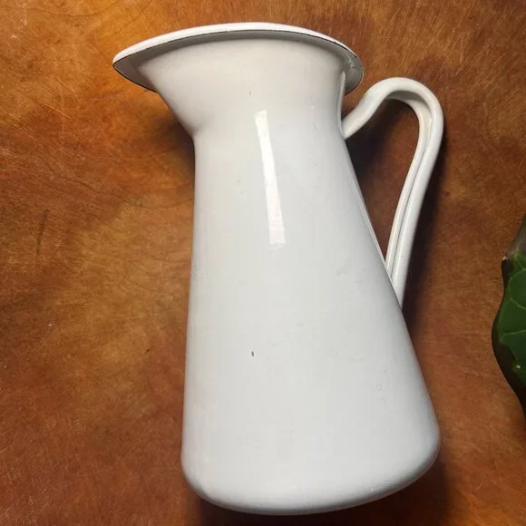 White Farmhouse Ceramic Pitcher - Picture 2 of 9